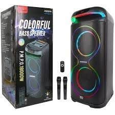 اسپیکر حرفهای ZQS-8258 چمدانی | صدای قدرتمند، رقص نور و کارائوکه