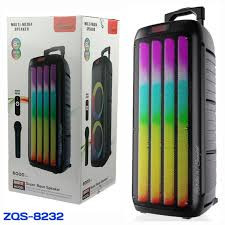 اسپیکر چمدانی ZQS-8232 | بلوتوثی، رقص نور و میکروفون بیسیم